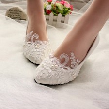 White Ivory Lace Pearl Wedding