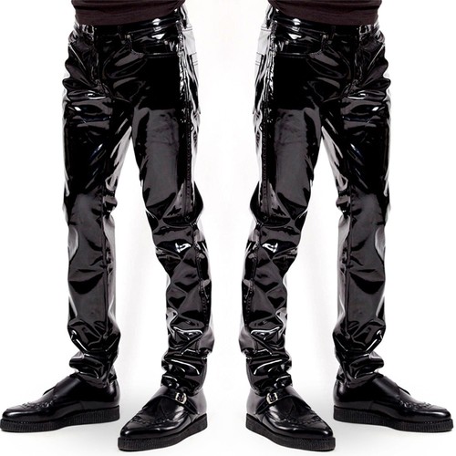 Men faux leather - leather, pants