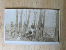 PHOTO POSTCARD 2 MAN SAW