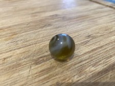 CHRISTIANSEN AGATE Amber Yellow Transparent Turkey Swirl Flame Slag Marble 17mm