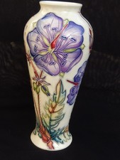 MOORCROFT BALUSTER VASE MEADOW CRANESBILL  EMMA BOSSONS    MOORCROFT BOX