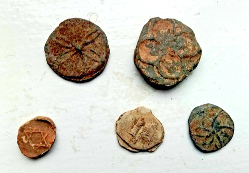 Lot medieval token seal - of,