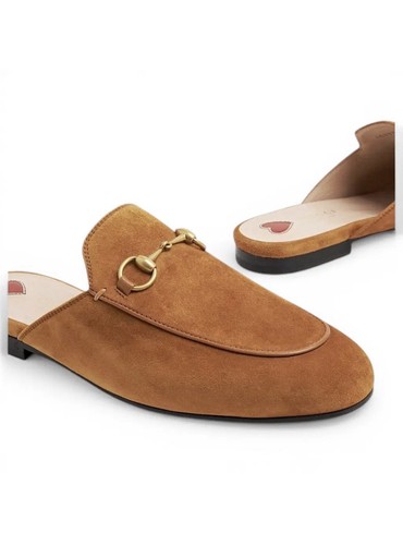 Gucci princetown brown suede - brown,