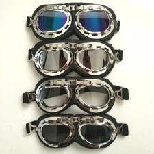 Retro Motorcycle Motorbike Aviator Goggles Glasses Vintage Outdoor Leather UK