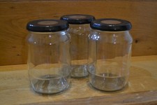EMPTY Large Pickling Jars x 3 - crafting/ preserves - Glass with button lids