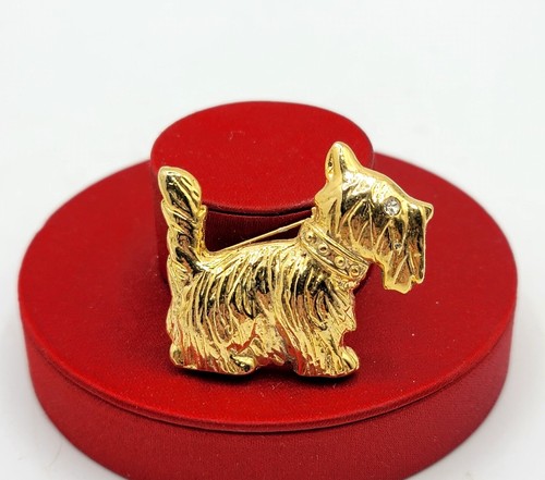 Vtg pin brooch aai dog - brooch,