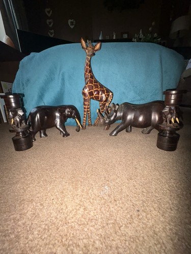 African carved ebony wildlife - carved,