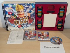 Buzz! Quiz PS3 Wireless 4x Buzzers & USB Wireless Dongle + Quiz TV Game - Tested