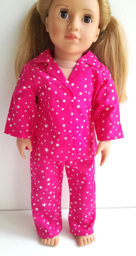 Pink pyjamas for inch doll - pyjamas,