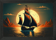 Beautiful sailing ship framed - ship,