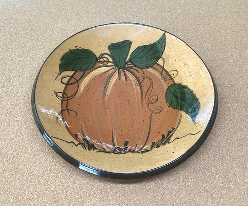 2010 redware pumpkin plate - redware,