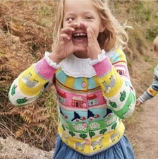Mini Boden Girls Fair Isle Christmas Cardigan Age 7-8 Years Brand New G9
