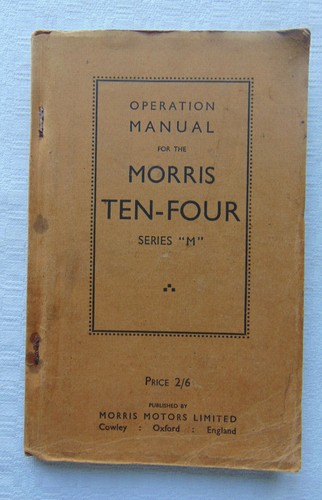 Operation manual morris ten - operation,