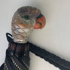 Antique Silk Parasol Carved