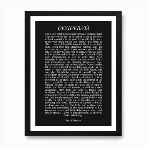 Desiderata quote art - desiderata,