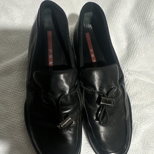 Prada black leather monk - black, strap