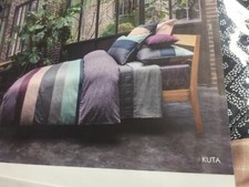 OLIVIER DESFORGES KUTA PRUNE SATIN Duvet Cover  SINGLE 140/200CMS