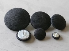 Black Suit Fabric Buttons 10mm