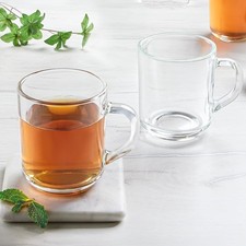 2 x Clear Glass Tea Coffee