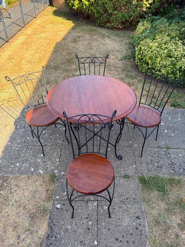 Wrought iron and - iron, wood