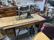 Singer Sphinx Model 15K Date 1919 Oak Folding Top Treadle Sewing Machine