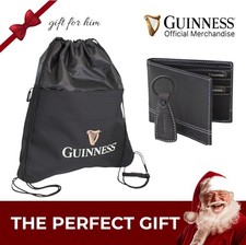 Guinness Men’s Gift Set Wallet Key Fob & Water-Resistant Drawstring Bag
