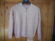 M&S Marks & Spencer Soft Peach Pink Cashmere Cardigan Size 12