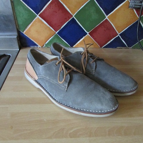 Clarks suede bluey grey lace