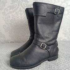 Genuine UGG Gershwin Shearling Lined Water Resistant Black Boots, EU 39 / UK 6.5