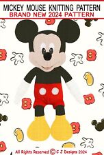  Mickey Mouse Knitting Pattern DK!! 16 inches 40 cms  DK Yarn FAB !!! 