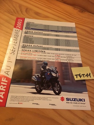 Suzuki 2003 price list tariff - list,