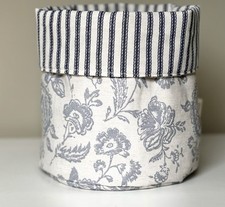 Cabbages And Roses Fabric Storage Basket - New Size For 2025 - Made In Cornwall