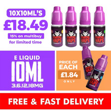 Vampire Vape E-Liquid 10x10ml bottles |Heisenberg 10 for £18.49 All New Flavors