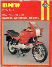 BMW K75 (INCL C S T) & K100 (INCL RS RT LT) 1983-87 OWNERS WORKSHOP MANUAL