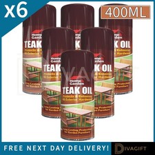 6 x TEAK OIL SPRAY 400ML FOR