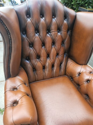 Chesterfield leather wing back - chesterfield,