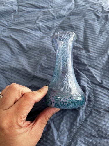 Caithness blue glass posy - glass,