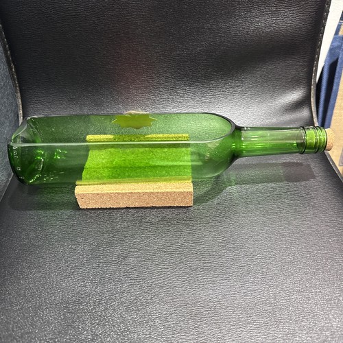 Green wine bottle cut - green,