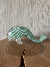  Vintage Mdina Art Glass Dolphin Paperweight Signed and original label 