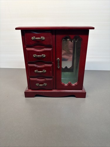 Wood glass small jewelry box - wood,