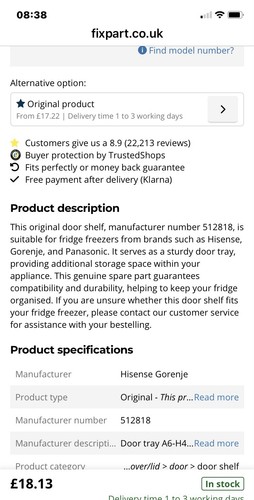 Genuine fridge door - x,