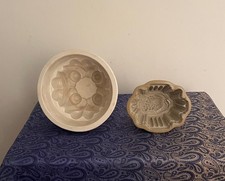 2 superb Vintage Antique Kitchen Jelly Moulds one impressed Copeland