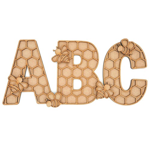 Layered themed bee alphabet - bee,