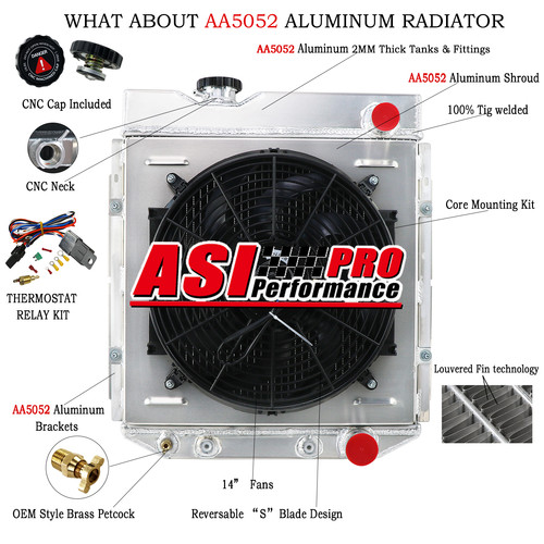 Row 62mm radiator shroud - row, radiator+shroud
