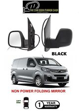 Fits Fiat Scudo 2022-2024 Left Side Electric Door Wing Mirror Unit Black