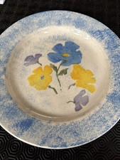 Royal Winton Tradition Plates Sponge Ware Flowers Used Vintage