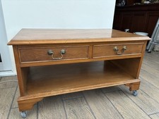 Yew Wooden Hifi / TV Cabinet Stand Drawers