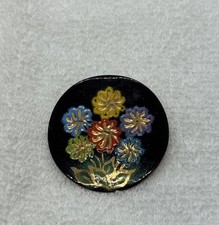 Brooch Enamelled Antique Black