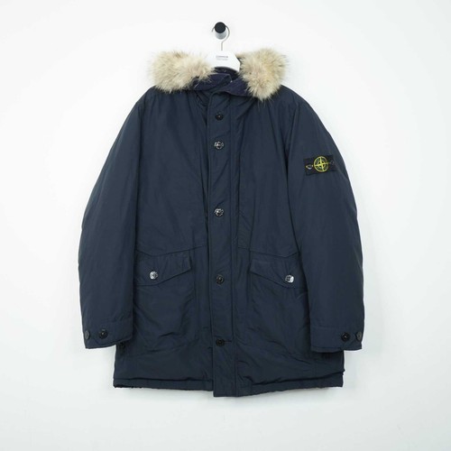 Stone island navy fur hooded - navy,