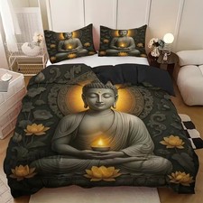 Buddha statue lotus duvet - buddha,